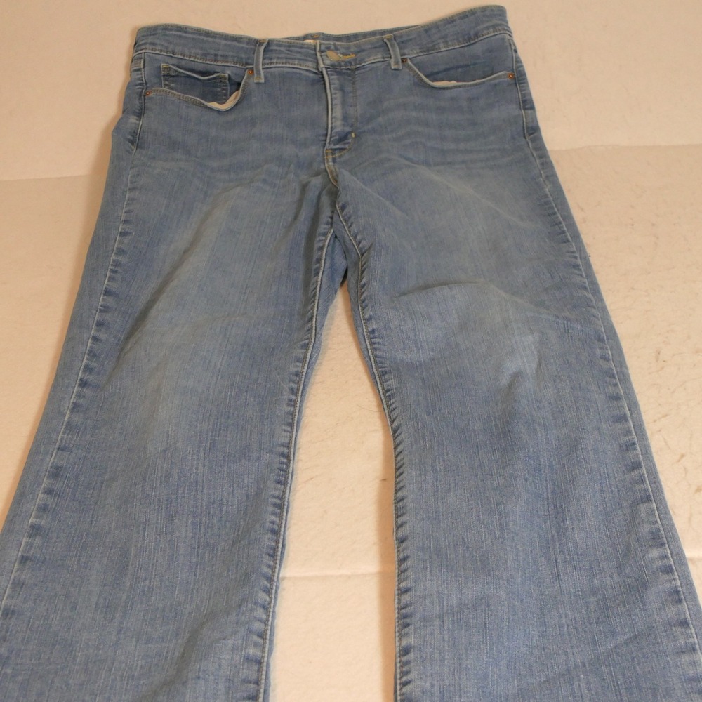 Signature Levi Strauss Women Jeans 14 W32 Blue High Rise Straight Slimming Basic